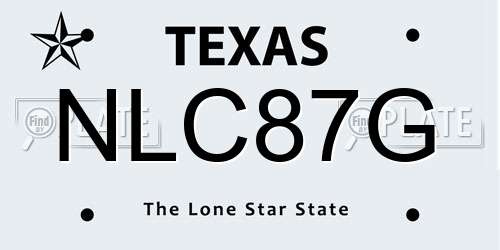 NLC87G Texas License Plate