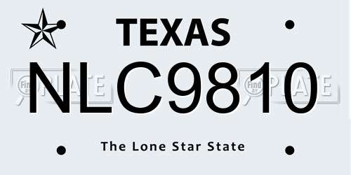 NLC9810 Texas License Plate