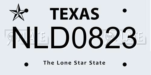 NLD0823 Texas License Plate