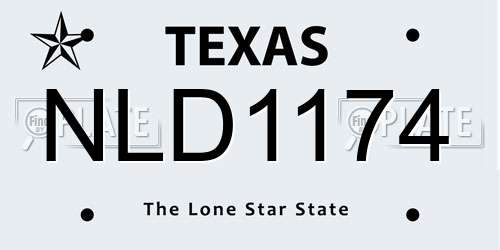 NLD1174 Texas License Plate