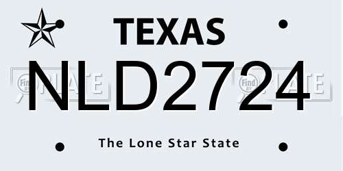 NLD2724 Texas License Plate
