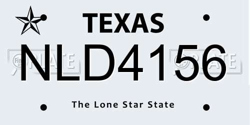 NLD4156 Texas License Plate