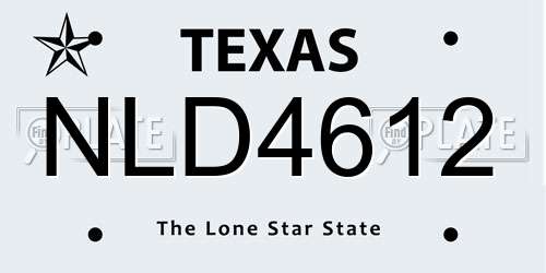 NLD4612 Texas License Plate