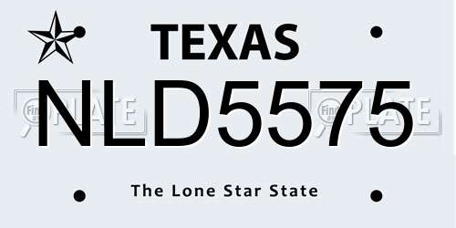 NLD5575 Texas License Plate
