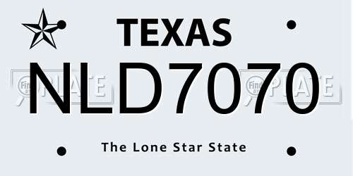 NLD7070 Texas License Plate