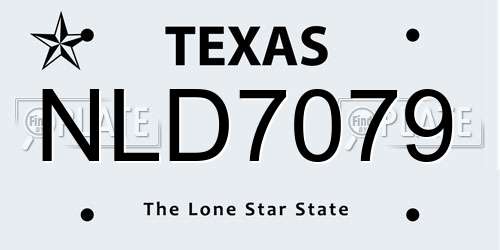 NLD7079 Texas License Plate