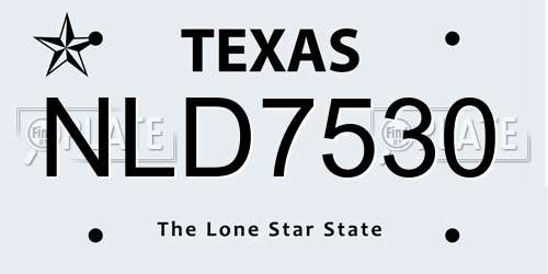 NLD7530 Texas License Plate