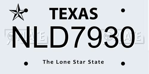 NLD7930 Texas License Plate