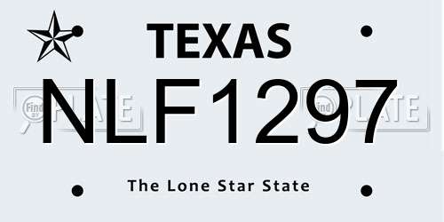 NLF1297 Texas License Plate