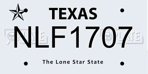NLF1707 Texas License Plate