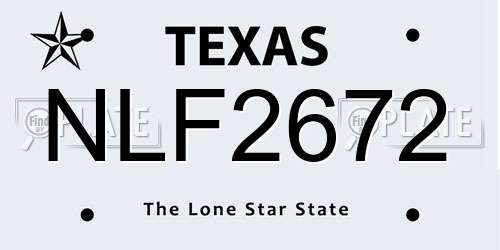 NLF2672 Texas License Plate