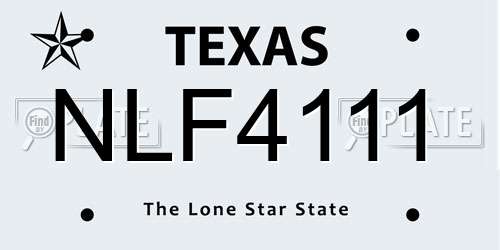 NLF4111 Texas License Plate