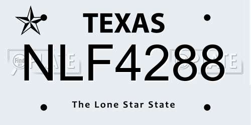 NLF4288 Texas License Plate