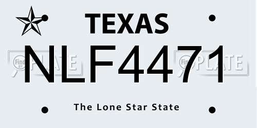 NLF4471 Texas License Plate