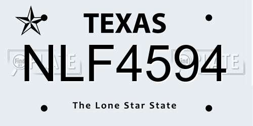 NLF4594 Texas License Plate