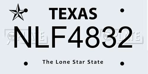 NLF4832 Texas License Plate