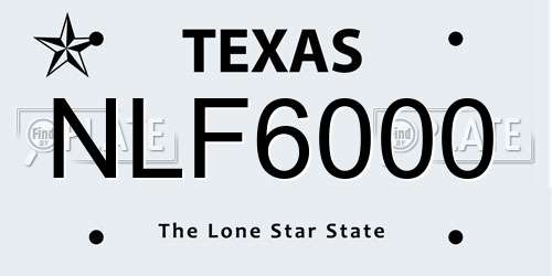 NLF6000 Texas License Plate