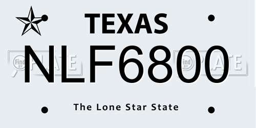 NLF6800 Texas License Plate