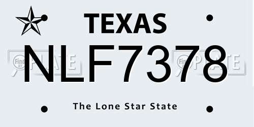 NLF7378 Texas License Plate