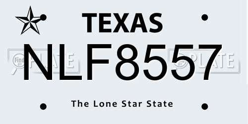 NLF8557 Texas License Plate