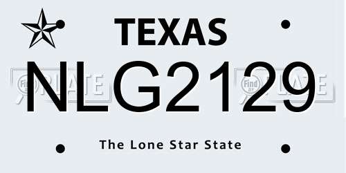 NLG2129 Texas License Plate