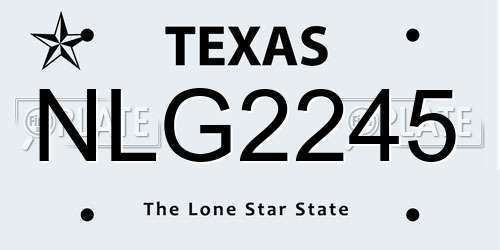 NLG2245 Texas License Plate