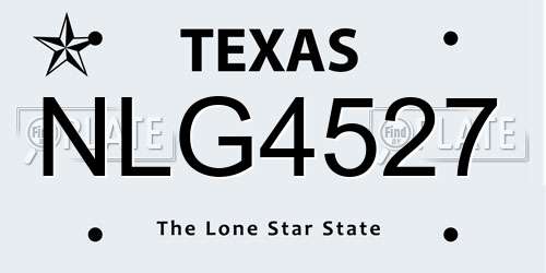 NLG4527 Texas License Plate