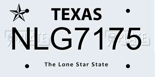 NLG7175 Texas License Plate
