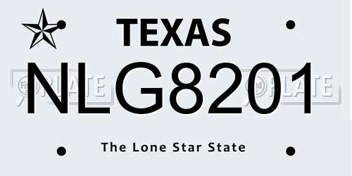 NLG8201 Texas License Plate