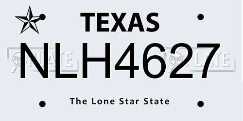 NLH4627 Texas License Plate
