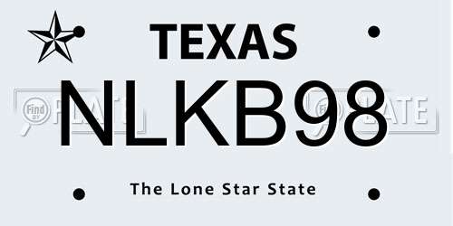 NLKB98 Texas License Plate