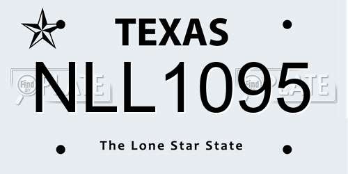 NLL1095 Texas License Plate