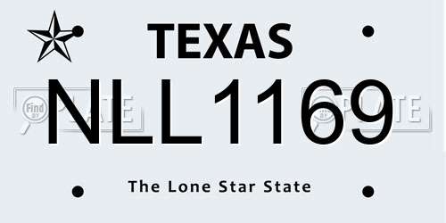 NLL1169 Texas License Plate