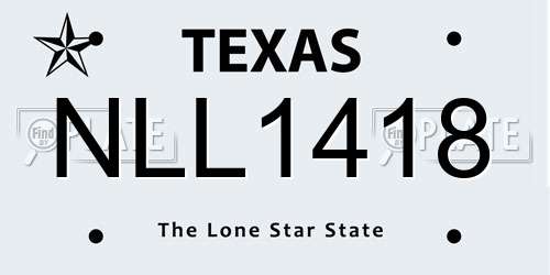 NLL1418 Texas License Plate