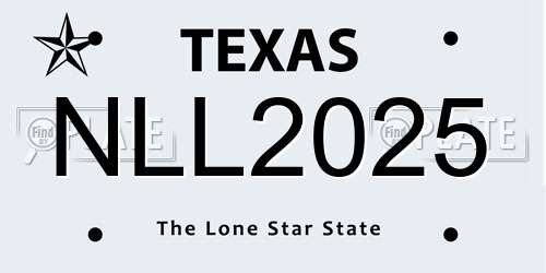 NLL2025 Texas License Plate