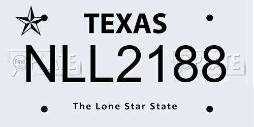 NLL2188 Texas License Plate