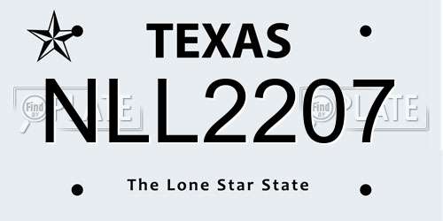 NLL2207 Texas License Plate