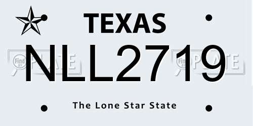 NLL2719 Texas License Plate