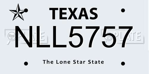 NLL5757 Texas License Plate
