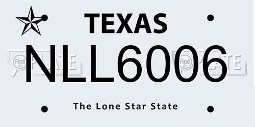 NLL6006 Texas License Plate