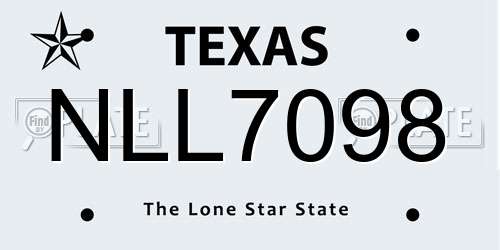 NLL7098 Texas License Plate