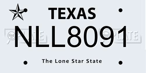 NLL8091 Texas License Plate