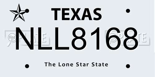 NLL8168 Texas License Plate