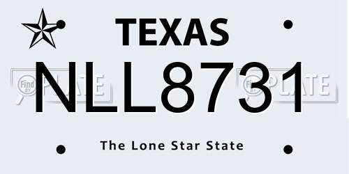 NLL8731 Texas License Plate
