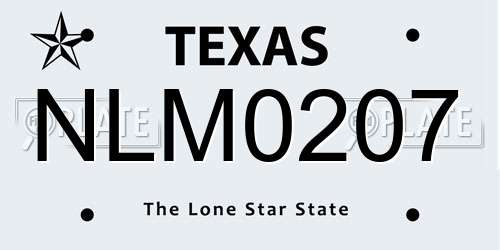 NLM0207 Texas License Plate