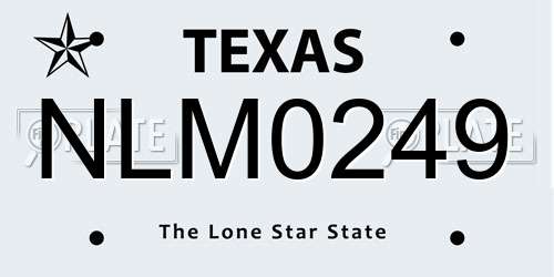 NLM0249 Texas License Plate