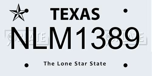 NLM1389 Texas License Plate