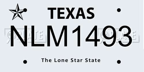 NLM1493 Texas License Plate