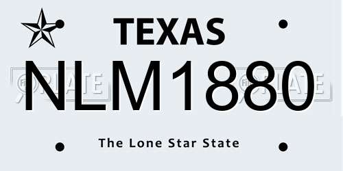 NLM1880 Texas License Plate