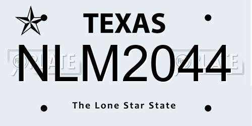 NLM2044 Texas License Plate